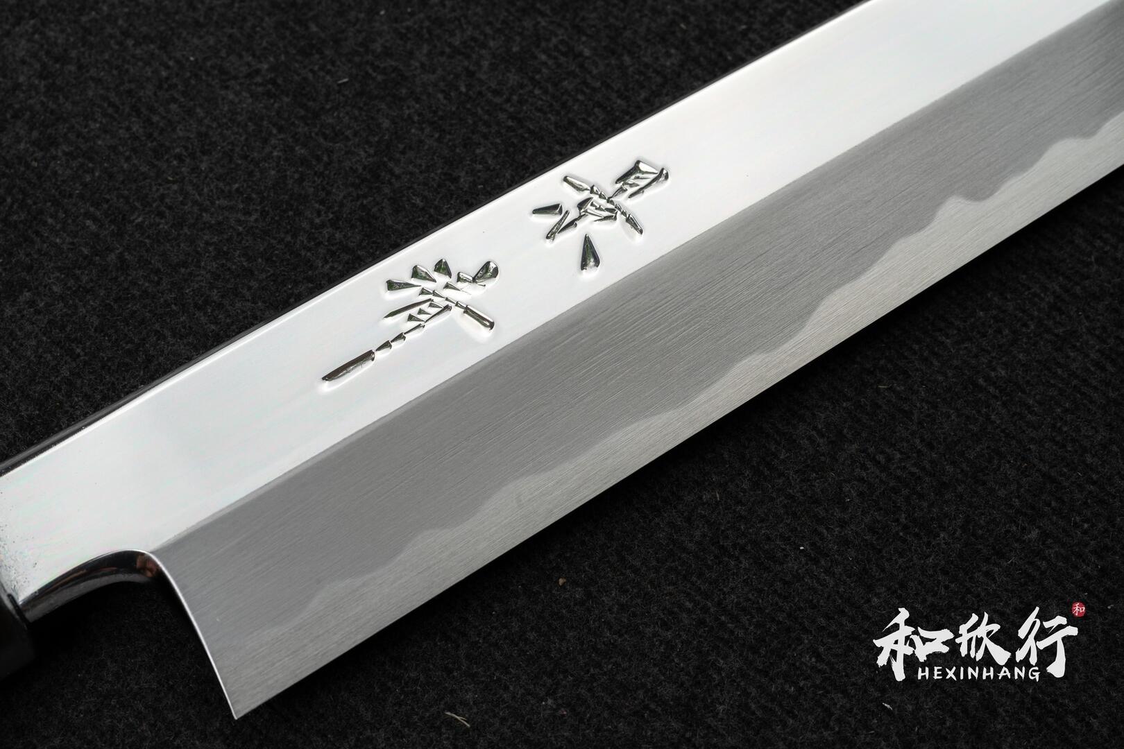馬場刃物景清Baba-Hamono Kagekiyo 赤呂漆柄白一鋼本霞平鏡面劍型柳刃300mm